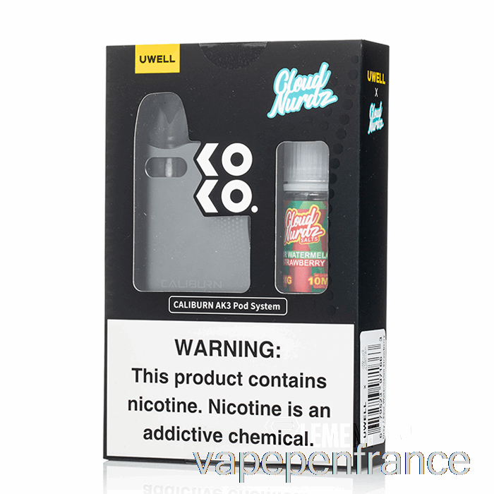 Kit Uwell X Dv Caliburn Ak3 + 50 Mg De Sel De Nic [gris] Cloud Nurdz - Stylo Vape Pastèque Aigre Fraise